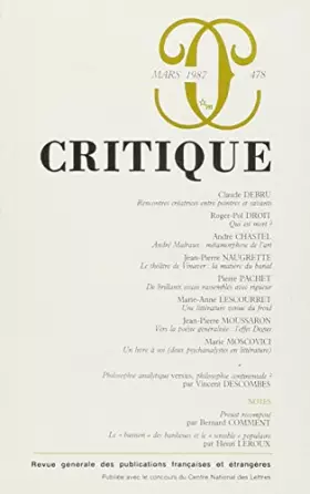 Couverture du produit · Revue Critique
