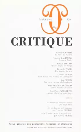 Couverture du produit · Revue Critique, numéro 526