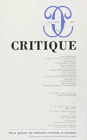 Couverture du produit · Revue Critique