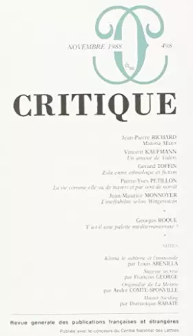 Couverture du produit · Revue Critique