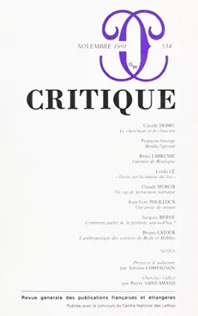 Couverture du produit · Revue Critique, numéro 534