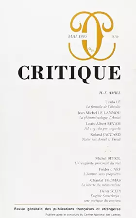 Couverture du produit · Critique 577-578 Art et paysage