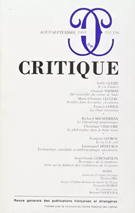 Couverture du produit · Revue Critique, numéros 555-556