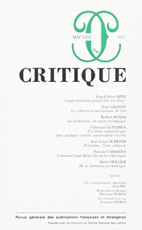 Couverture du produit · Revue Critique, numéro 552