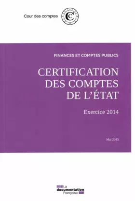 Couverture du produit · Certification des comptes de l'état - Finances et comptes publics