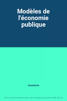 Couverture du produit · Modèles de l'économie publique