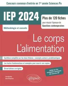 Couverture du produit · IEP Concours commun d'entrée en 1re année Sciences Po: Le corps / L'alimentation