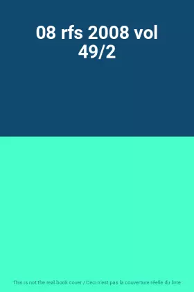 Couverture du produit · 08 rfs 2008 vol 49/2