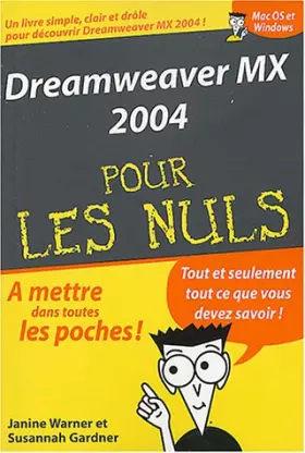Couverture du produit · Dreamweaver MX 2004 poche pour les Nuls