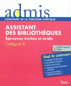 Couverture du produit · Assistant des bibliothèques : Epreuves écrites et orales catégorie B