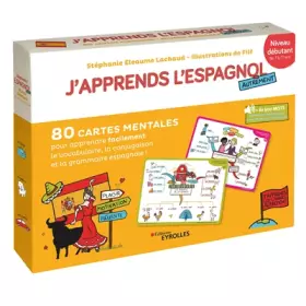 Couverture du produit · J'apprends l'espagnol autrement - Niveau débutant: 80 cartes mentales pour apprendre facilement la grammaire,la conjugaison et