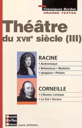 Couverture du produit · THEATRE XVII - RACINE - CORNEILLE (Ancienne Edition)