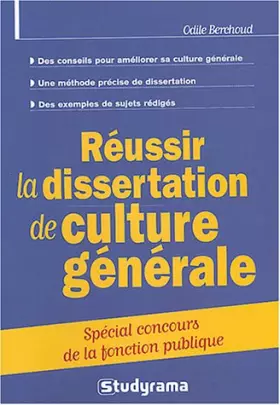 Couverture du produit · Réussir la dissertation de culture générale : Spécial concours de la fonction publique