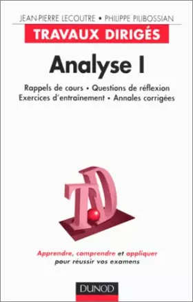 Couverture du produit · Analyse, tome 1 : travaux diriges