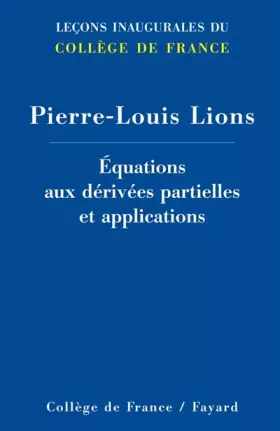 Couverture du produit · Equations aux dérivés partielles