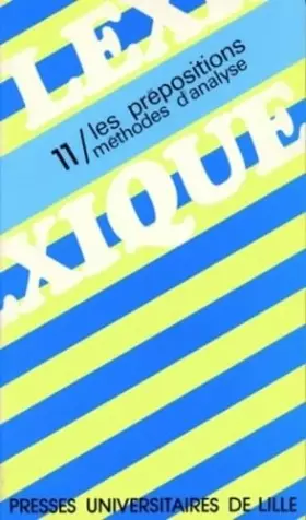 Couverture du produit · Les prépositions, méthodes d'analyse