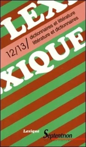 Couverture du produit · Lexique 12/13/ Dictionnaires et littérature / littérature et dictionnaires