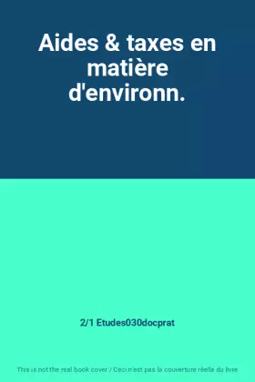 Couverture du produit · Aides & taxes en matière d'environn.
