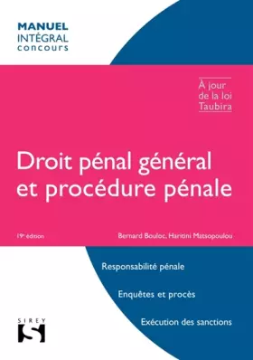 Couverture du produit · Droit pénal général et procédure pénale - 19e éd.