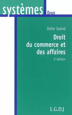 Couverture du produit · Droit du commerce et des affaires