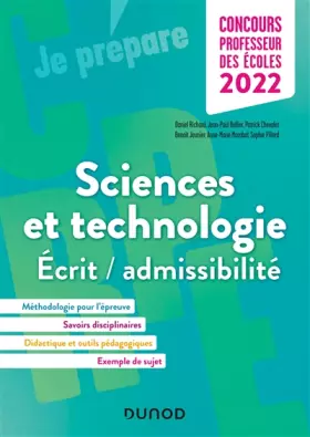 Couverture du produit · Concours Professeur des écoles 2022 - Sciences et technologie - Ecrit/admissibilité: Ecrit/admissibilité (2022)