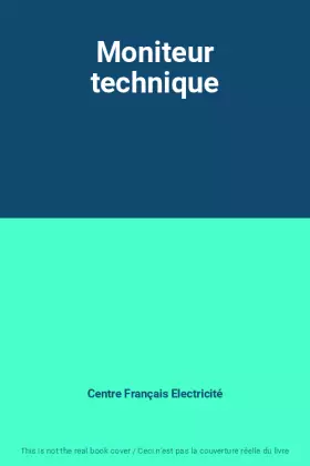 Couverture du produit · Moniteur technique