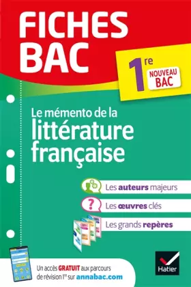 Couverture du produit · Fiches bac Mémento de la littérature française 1re: nouveau programme