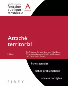 Couverture du produit · Attaché territorial : Catégorie A