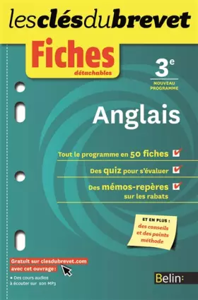 Couverture du produit · Fiches Anglais - 3ème: Les clés du brevet