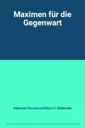 Couverture du produit · Maximen für die Gegenwart