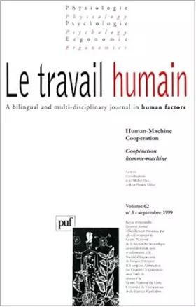 Couverture du produit · Travail humain, 1999, numéro 3, tome 62