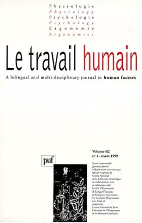 Couverture du produit · Le travail humain 1999, numéro 1, tome 62