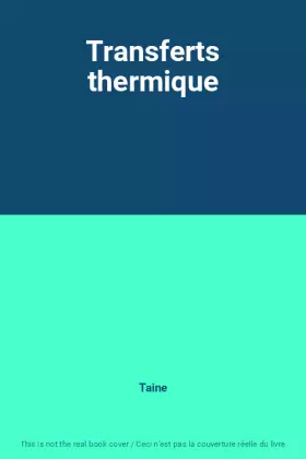 Couverture du produit · Transferts thermique