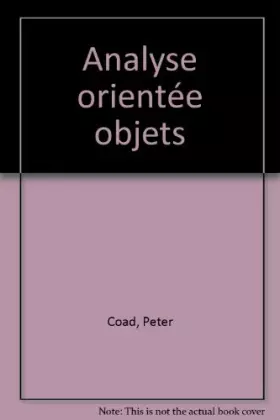 Couverture du produit · Analyse orientée objets
