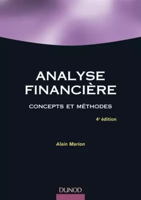 Couverture du produit · Analyse financière : Concepts et méthodes