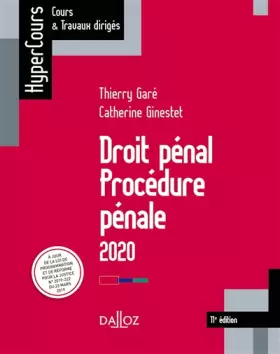 Couverture du produit · Droit pénal. Procédure pénale 2020 - 11e ed.