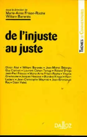 Couverture du produit · De l'injuste au juste - 1re ed.: Thèmes et commentaires