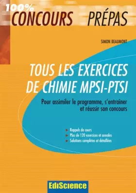 Couverture du produit · Tous les exercices de chimie MPSI-PTSI