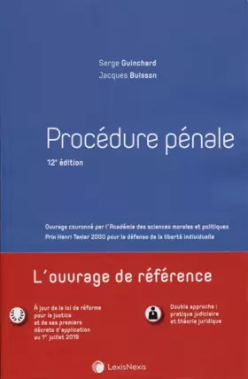 Couverture du produit · Procédure pénale