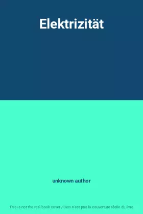 Couverture du produit · Elektrizität