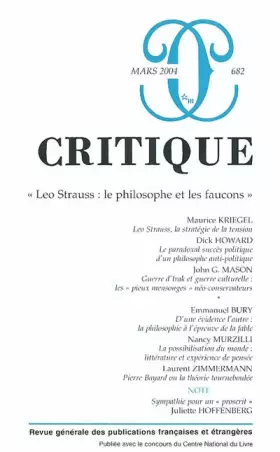 Couverture du produit · Critique, numéro 682