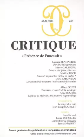 Couverture du produit · Revue critique 696