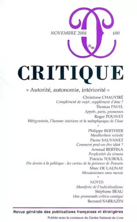 Couverture du produit · Revue critique 690