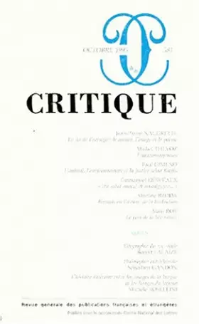 Couverture du produit · Revue Critique, numéro 581