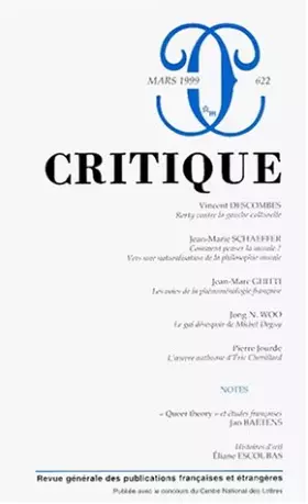 Couverture du produit · Revue Critique, numéro 622
