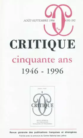 Couverture du produit · Critique a cinquante ans, 1946-1996
