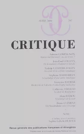 Couverture du produit · Critique 707