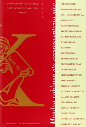 Couverture du produit · Mundua Nahimen Eta Errepresentazio Gisa