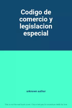Couverture du produit · Codigo de comercio y legislacion especial