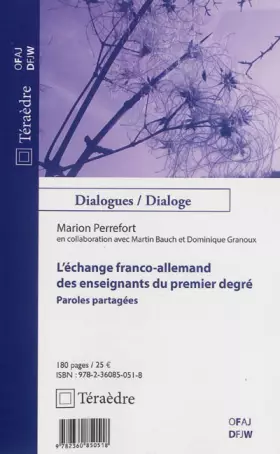 Couverture du produit · L'échange franco-allemand des enseignants du premier dergré